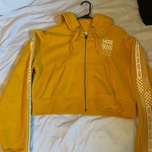 cropped vans zip up jacket